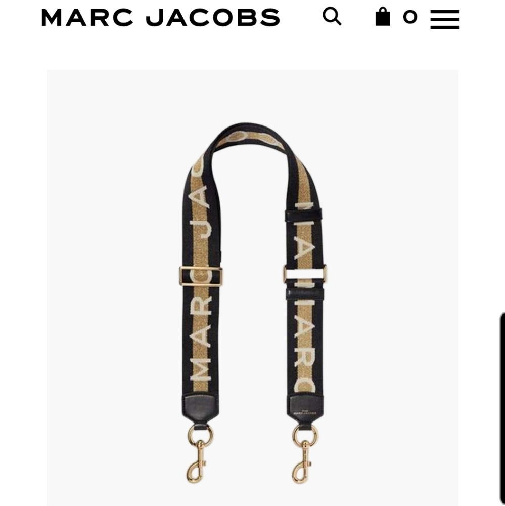 Marc Jacob Logo Webbing Strap in Gold multi